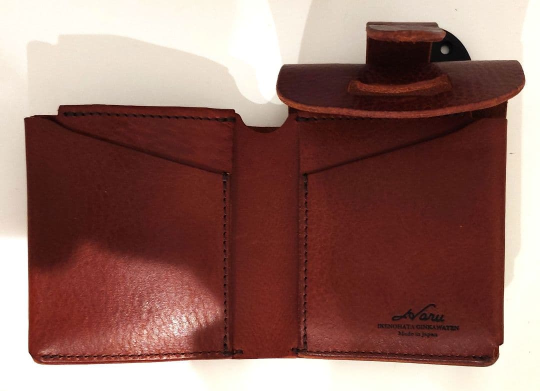 池之端銀革店　イタリアンレザー牛革　ギャルソン 三つ折り財布