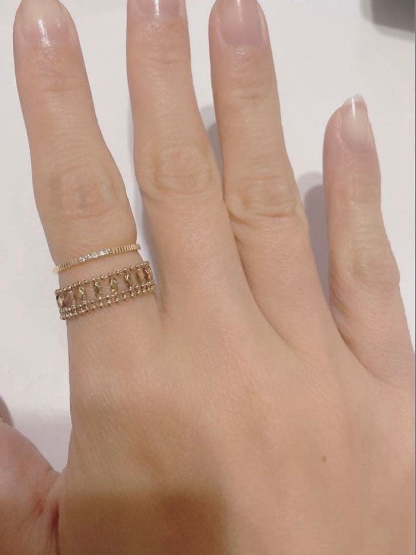 ココシュニック　ミラーカットビーズチェーンリング