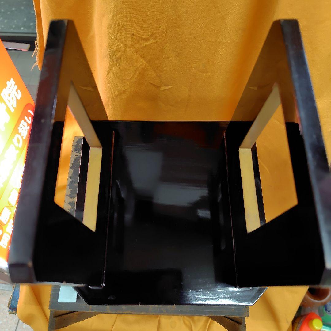 漆塗り茶道具 黒 四角形 金色装飾