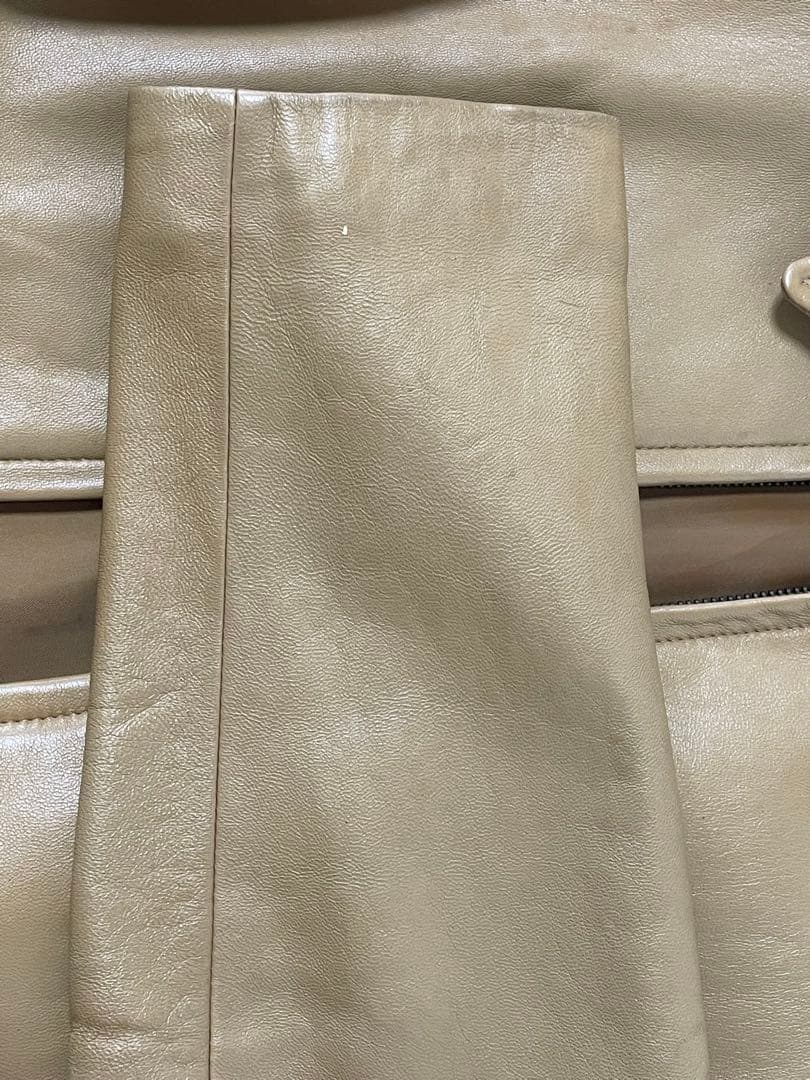 8月末価格❣️ BANANA REPUBLIC ベージュレザーライダースジャケット