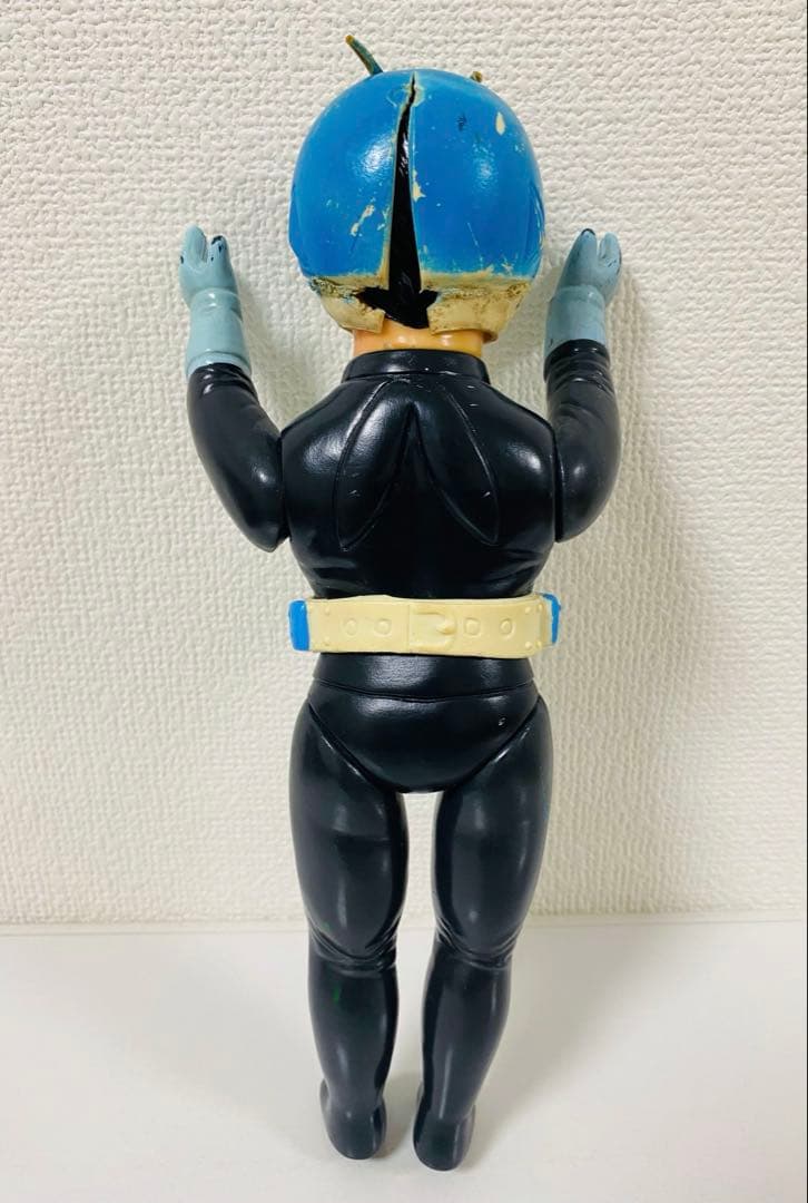 せ*ゃ様 当時物 ソフビ 旧バンダイ 仮面ライダー 水色マスク 面取れ