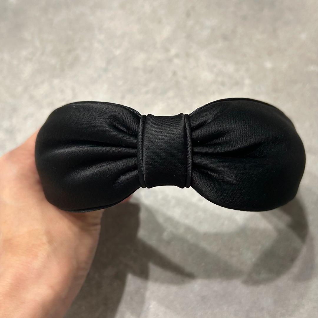 ☆美品ALEXANDRE DE PARIS ブラックリボンサテンカチューシャ☆