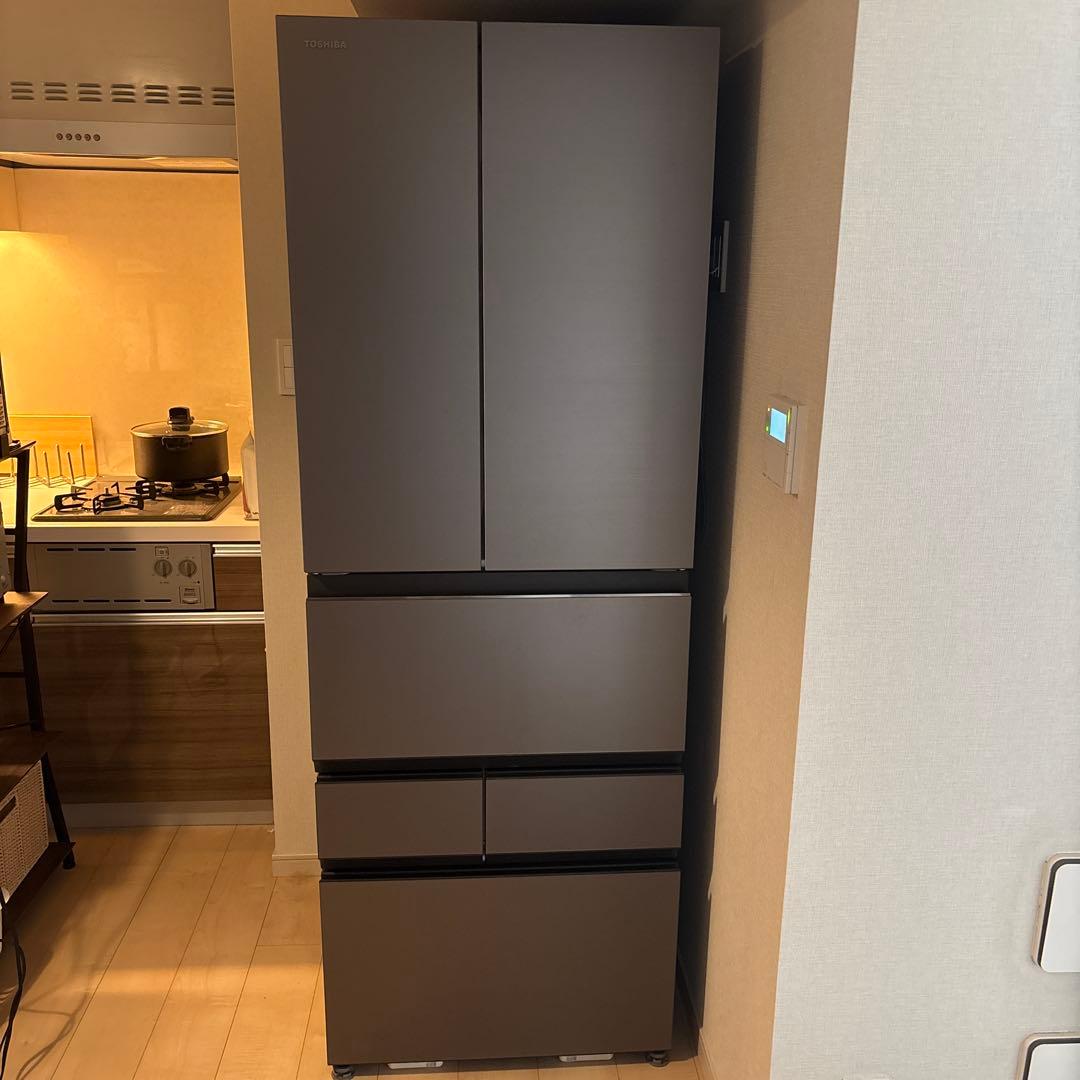 価格相談可【2023年製 ほぼ未使用品】TOSHIBA 6ドア冷蔵庫 シルバー
