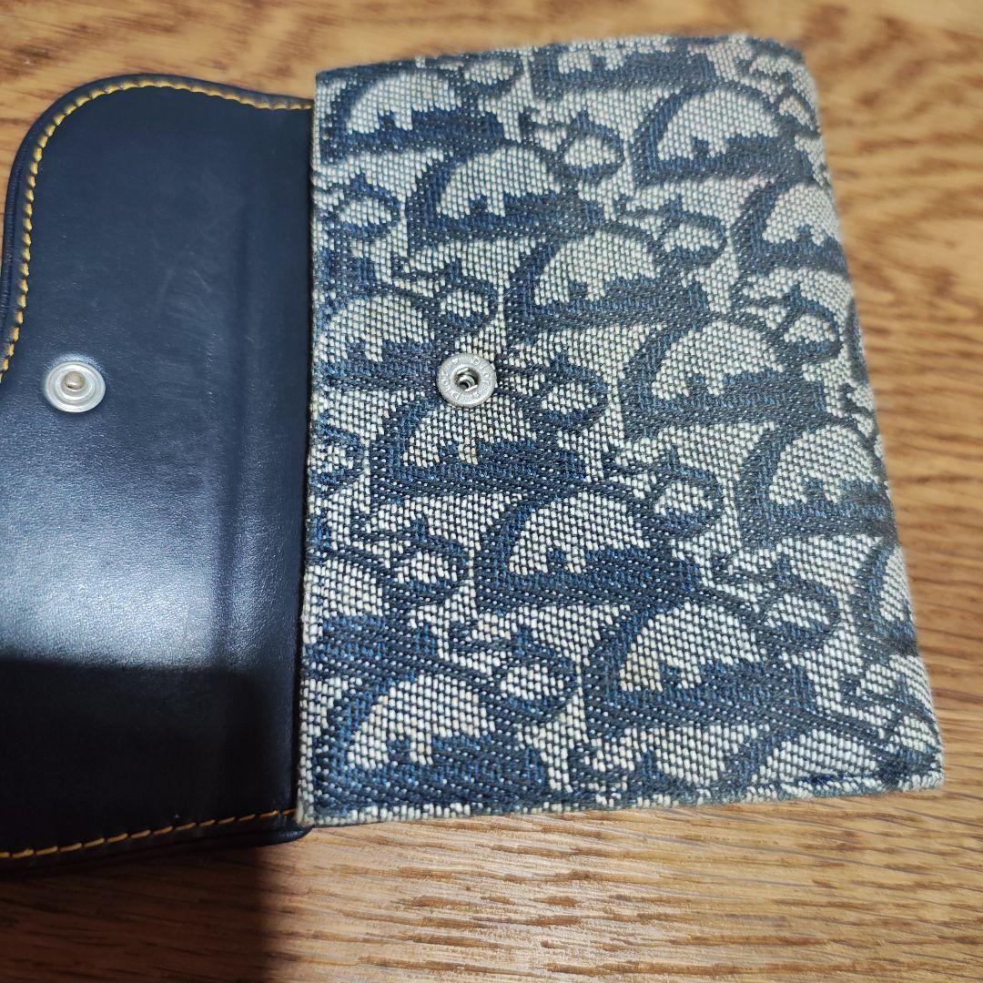 Dior トロッター　二つ折り財布 ブルー系 キャンバス