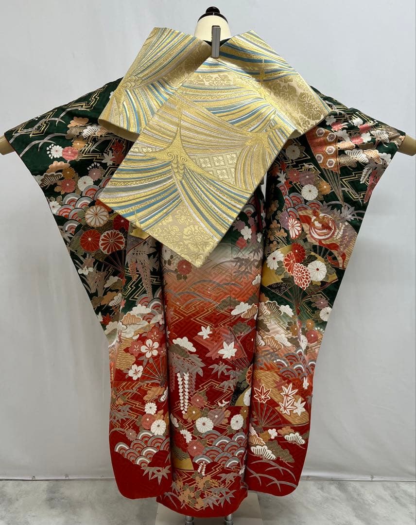 振り袖　フルセット　別誂長襦袢付　成人式　 金彩加工　刺繍入り　632