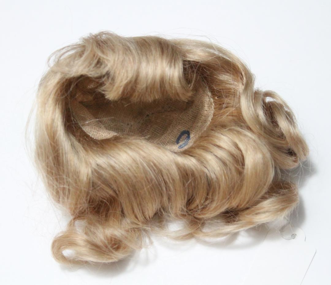 ◎新品◎｟頭囲22.5cm｠ 人毛ウィッグ ビスクドール用 ブロンド