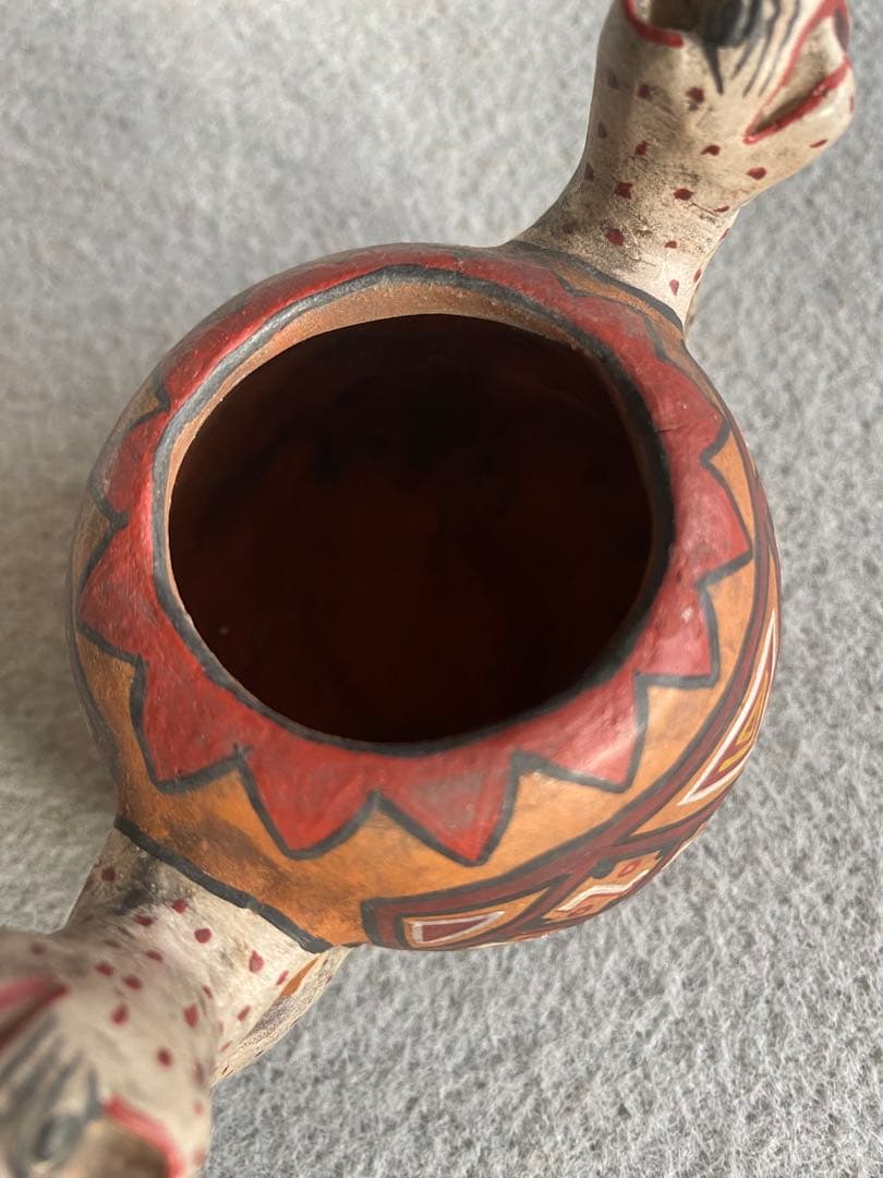 【ヴィンテージ】ペルー・インカ／豹・陶器製の容器・食器