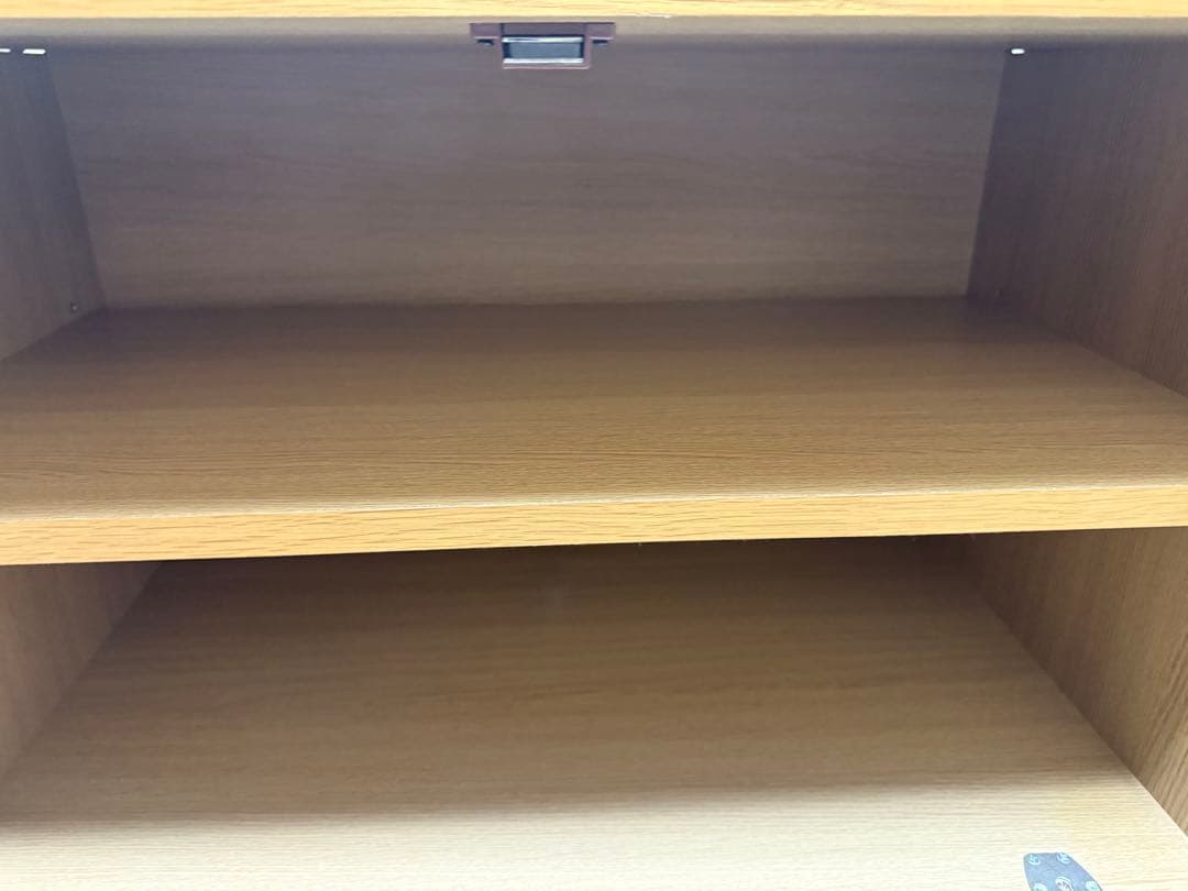 木製テレビ台 ガラス扉付き/無垢材