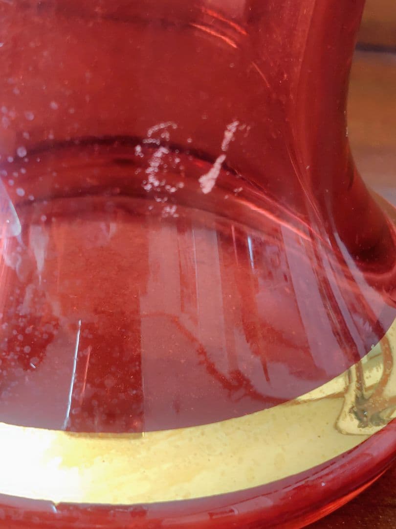 ♥チェコスロバキア製　ボヘミアガラス花瓶　Ｈ３１．５cm