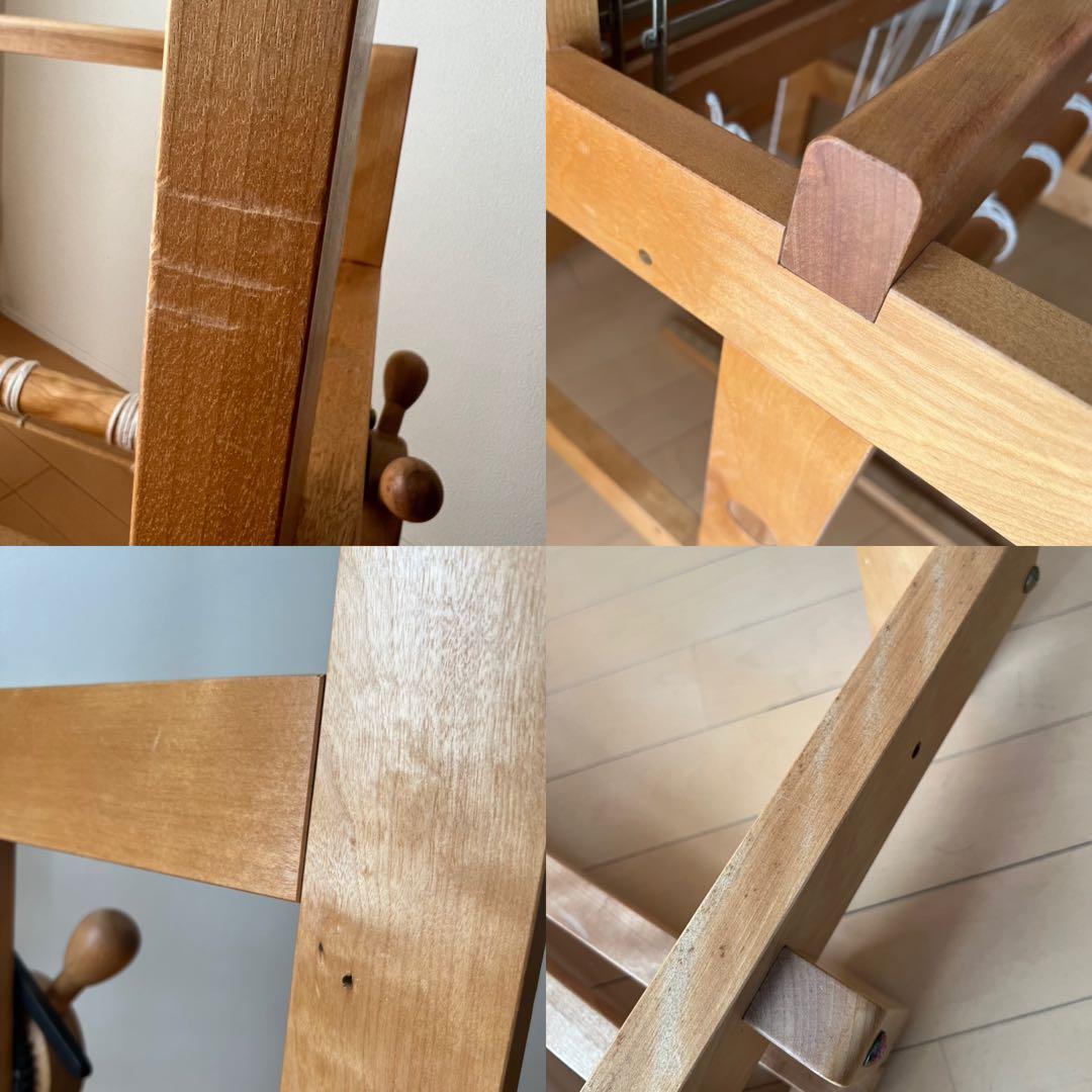 東京手織機 KM-650ろくろ式（旧型）4枚綜絖6本踏み木/筬・綜絖枠付き/中古