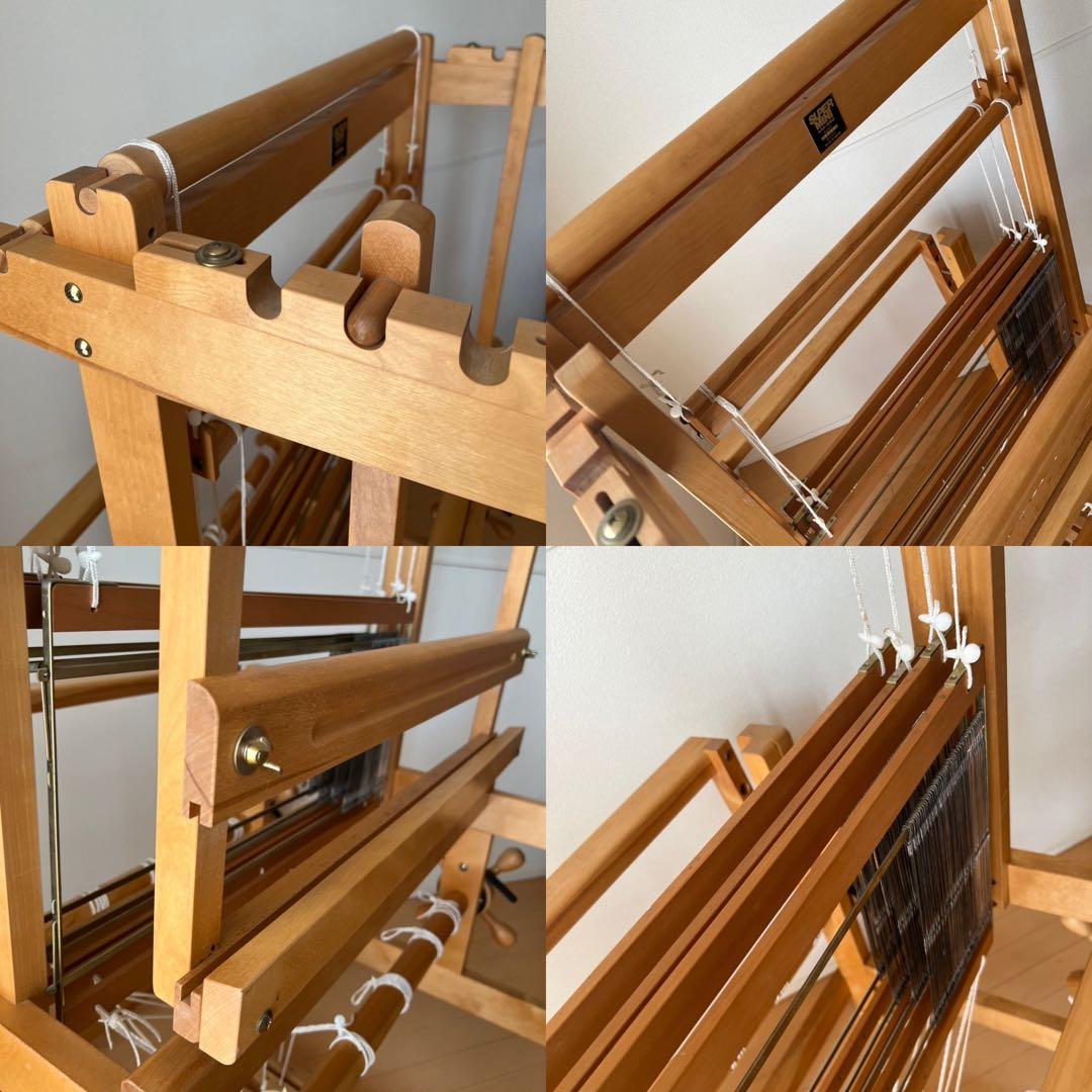 東京手織機 KM-650ろくろ式（旧型）4枚綜絖6本踏み木/筬・綜絖枠付き/中古