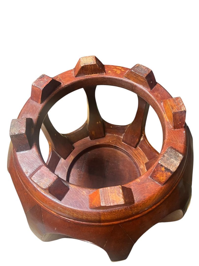 花梨 無垢 螺鈿細工 丸椅子 スツール 腰掛け 中国美術 工芸品　2個セット