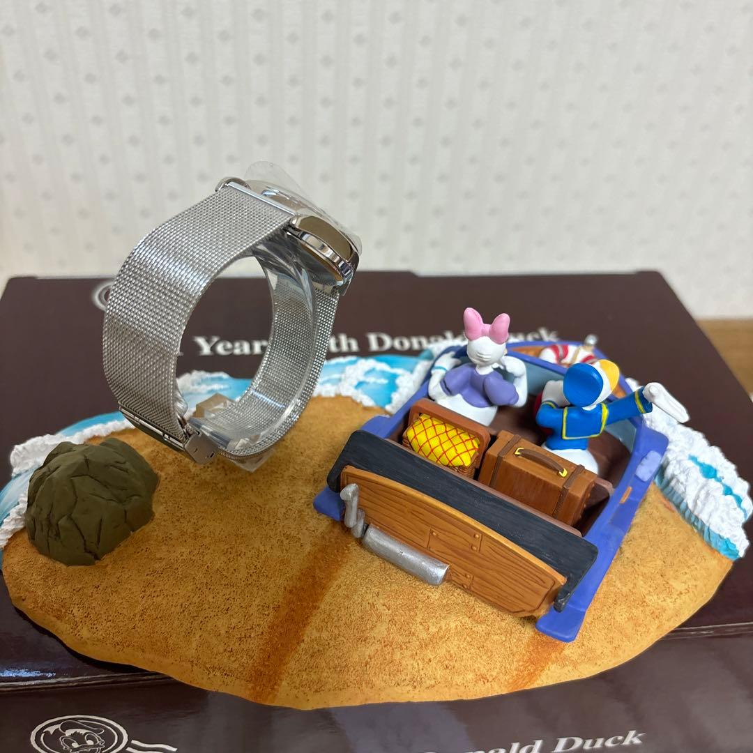 ディズニー　ミッキー ドナルドダック　腕時計　置物 陶器 限定 ステンレス