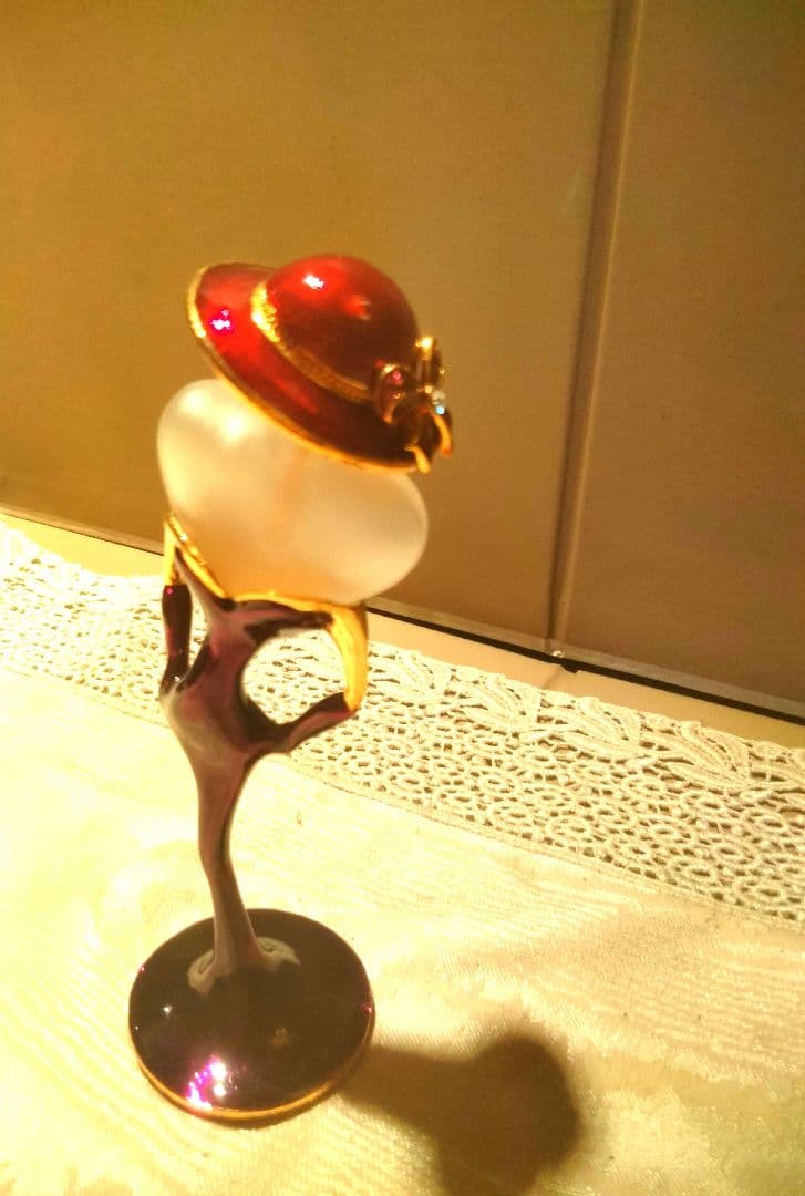 1980年ビンテージ アールデコ香水瓶 帽子をかぶった女