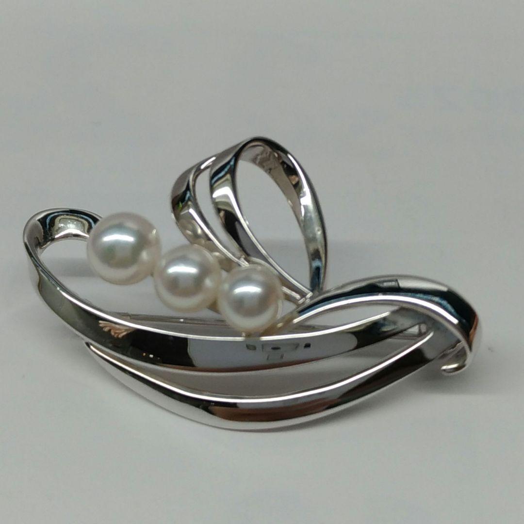 ミキモト　シルバー 真珠 ブローチ