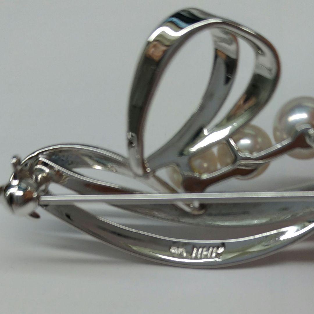 ミキモト　シルバー 真珠 ブローチ