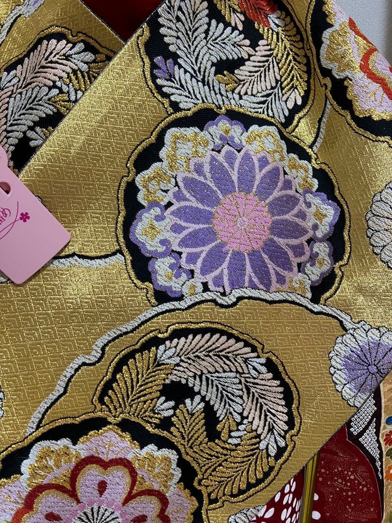 上質！赤の部分絞り正絹振袖 全て揃ったフルセット Mサイズ