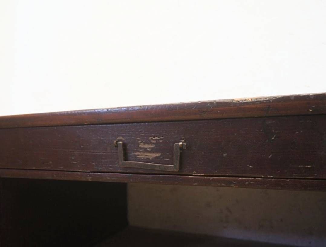 1048 アンティーク　ロータイプの両袖机　ローテーブル　文机　引き出し　レトロ