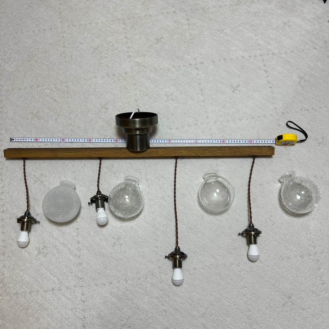 暖色灯　木製4灯シーリングライト　LED スポット