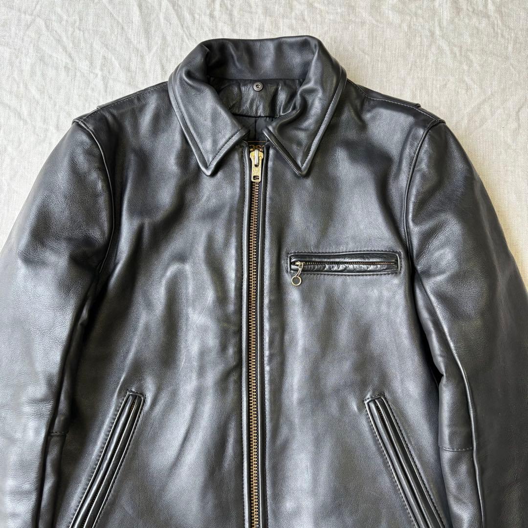 王者 vanson 傑作 シングルライダース 9D キルティング ブラック 38