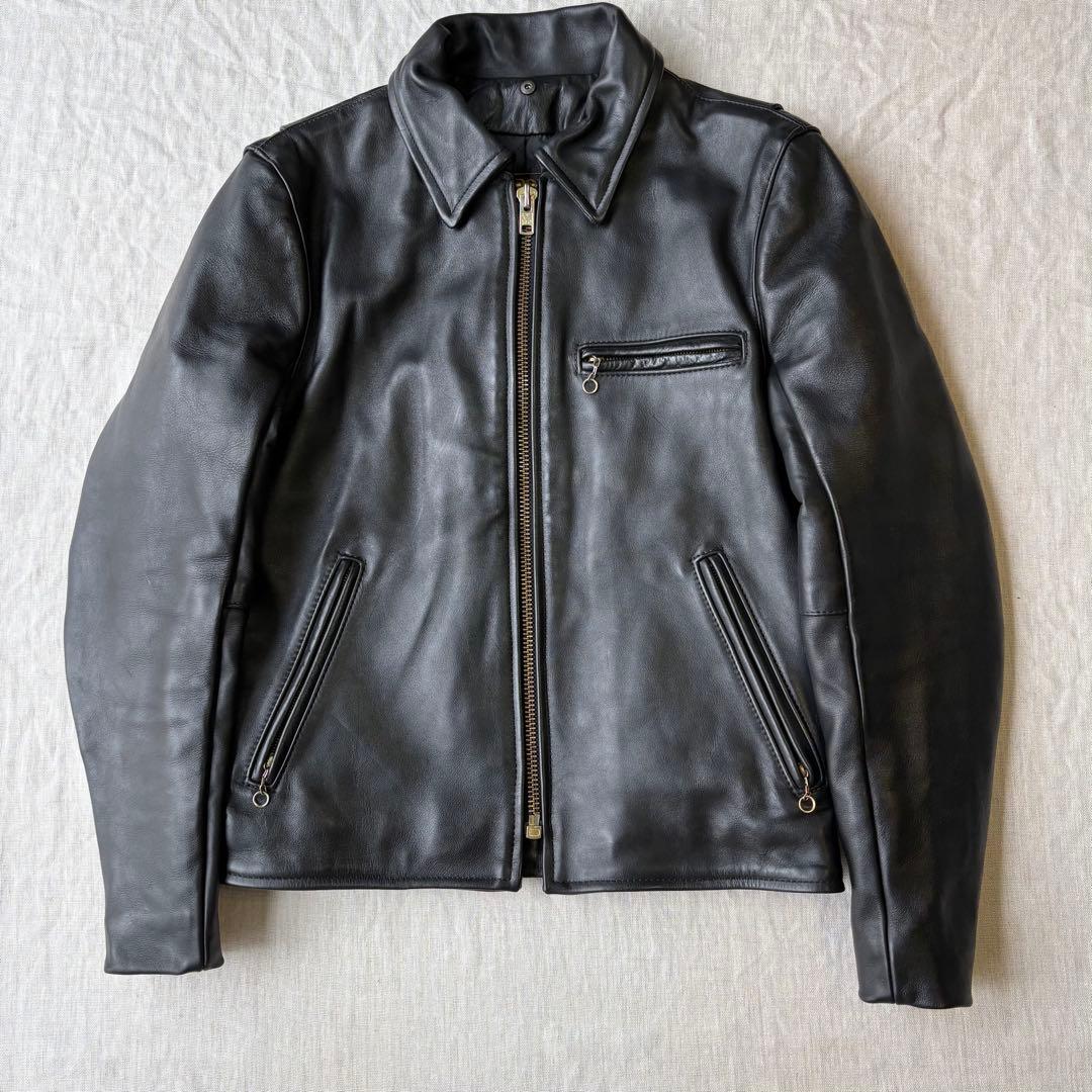 王者 vanson 傑作 シングルライダース 9D キルティング ブラック 38