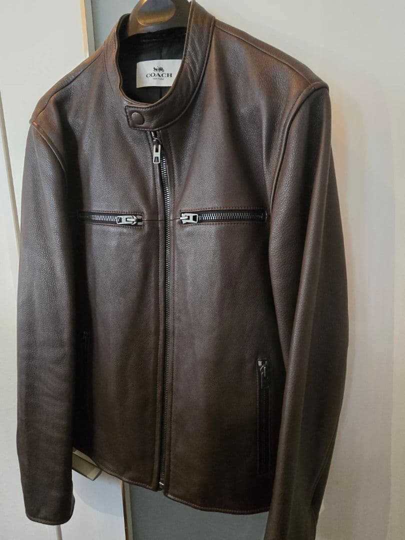 COACH F86594 レザーライダースジャケット Mサイズ ブラウン