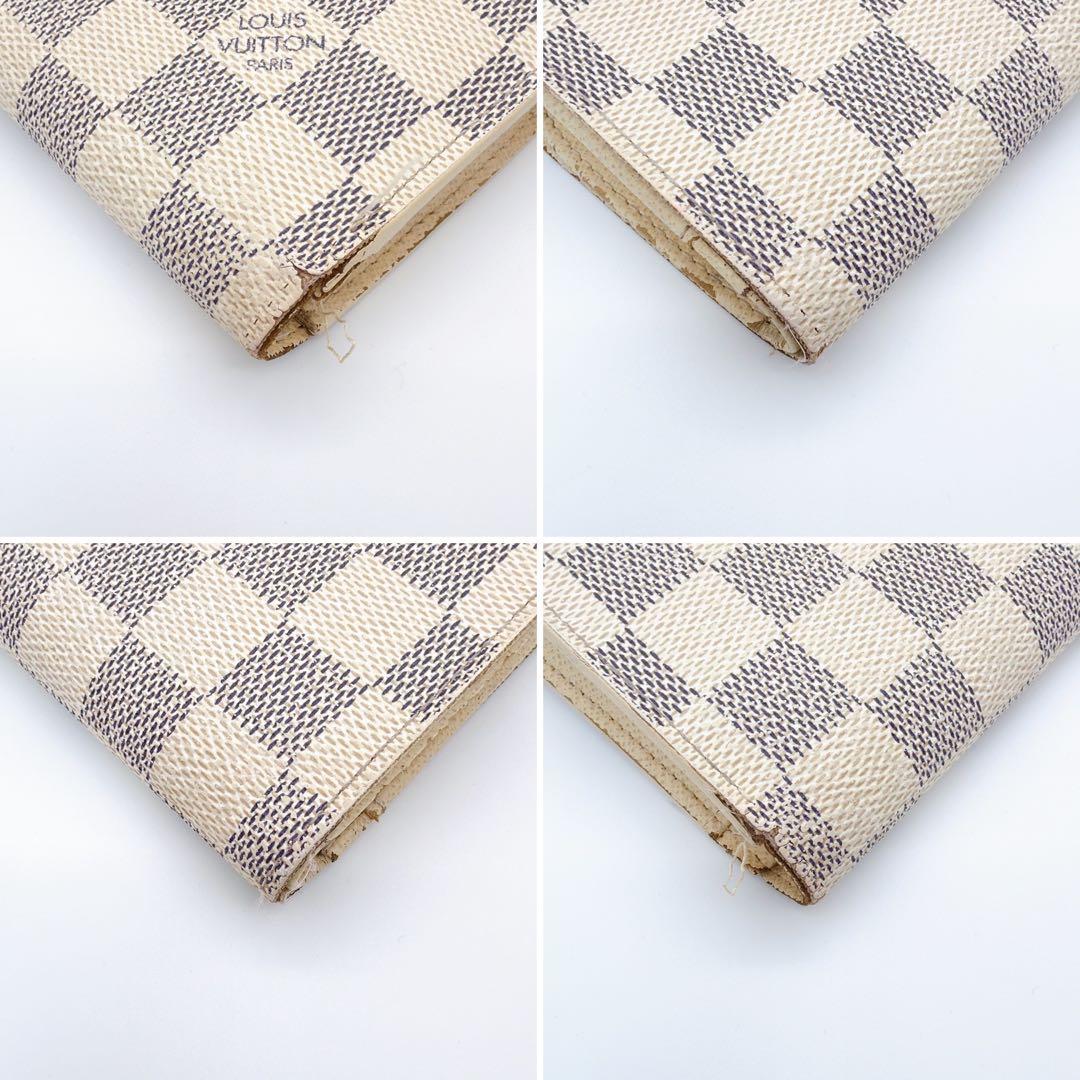 ルイヴィトン ポルトフォイユ ヴィエノワ ダミエアズール 折り財布 がま口 白色