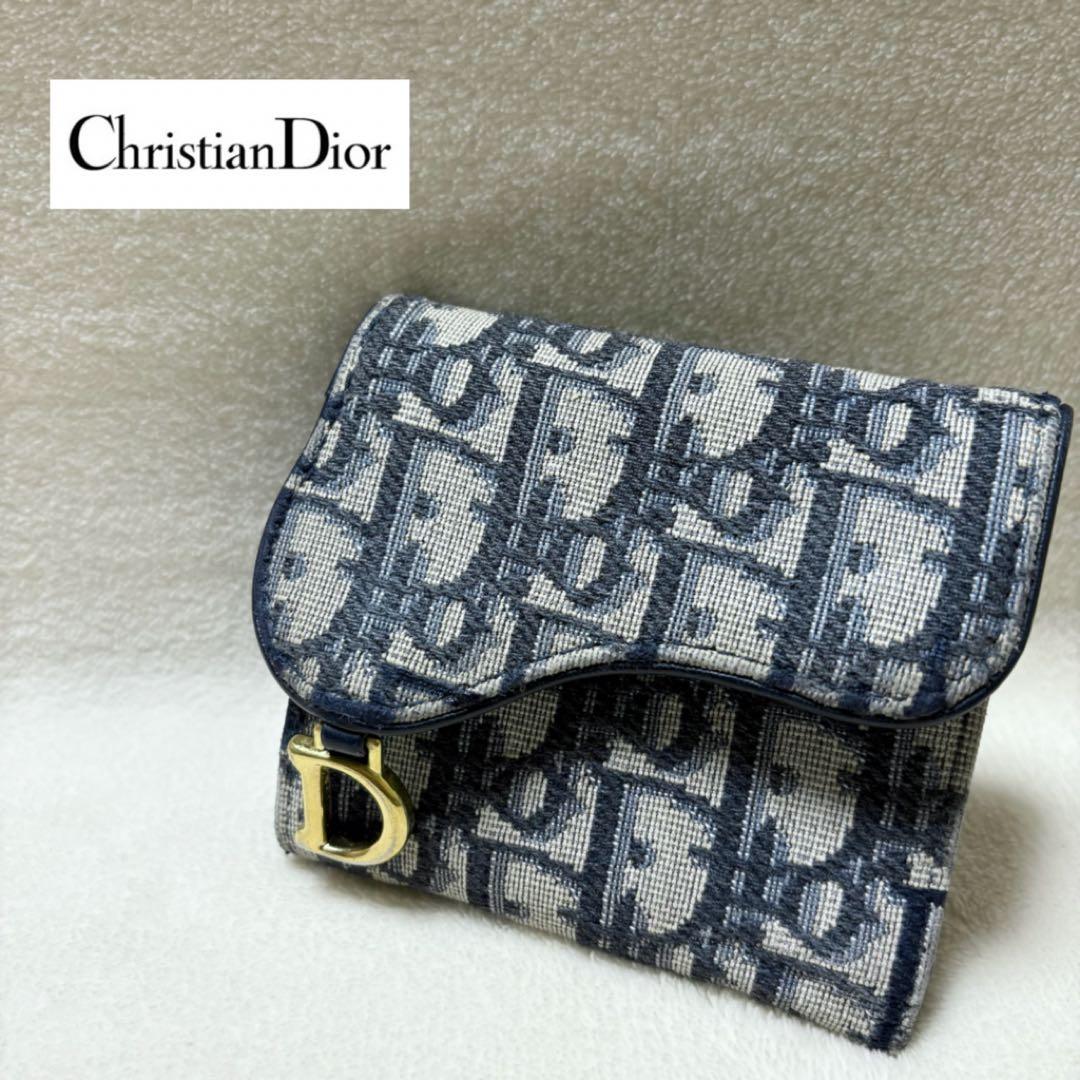 Christian Dior 三つ折り財布 サドル ロータスウォレットトロッター