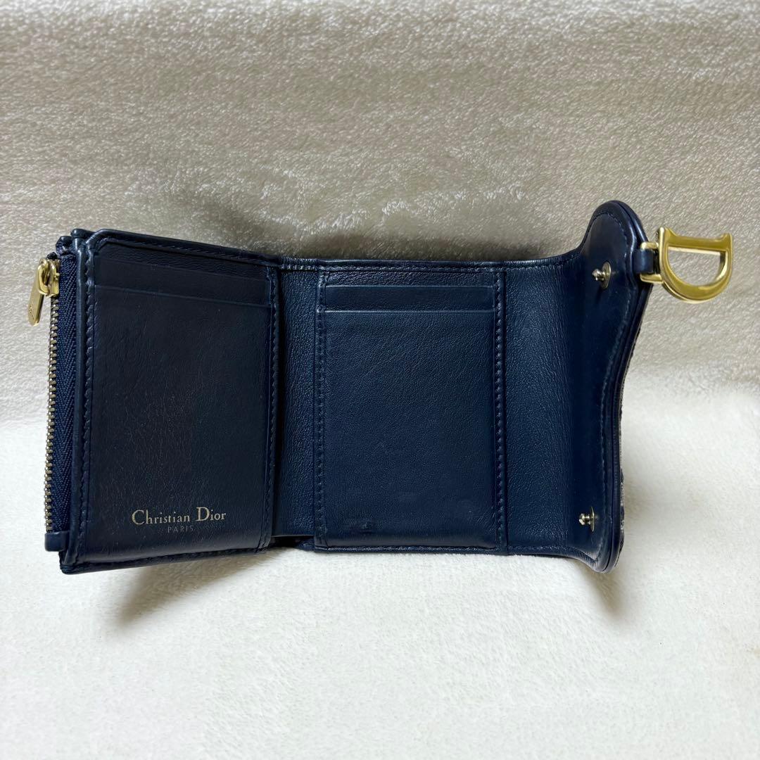 Christian Dior 三つ折り財布 サドル ロータスウォレットトロッター