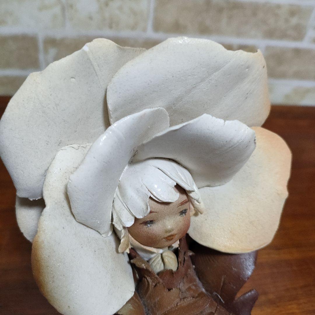 作家物 陶人形 森の精 リーベ 竹内祥子 花の妖精 薔薇 森の妖精 2体セット