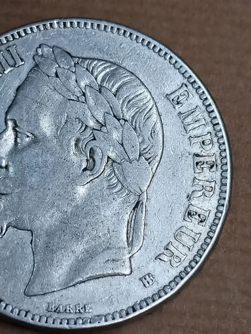 hab005 ナポレオン3世 1869年BB. 銀貨 5フラン