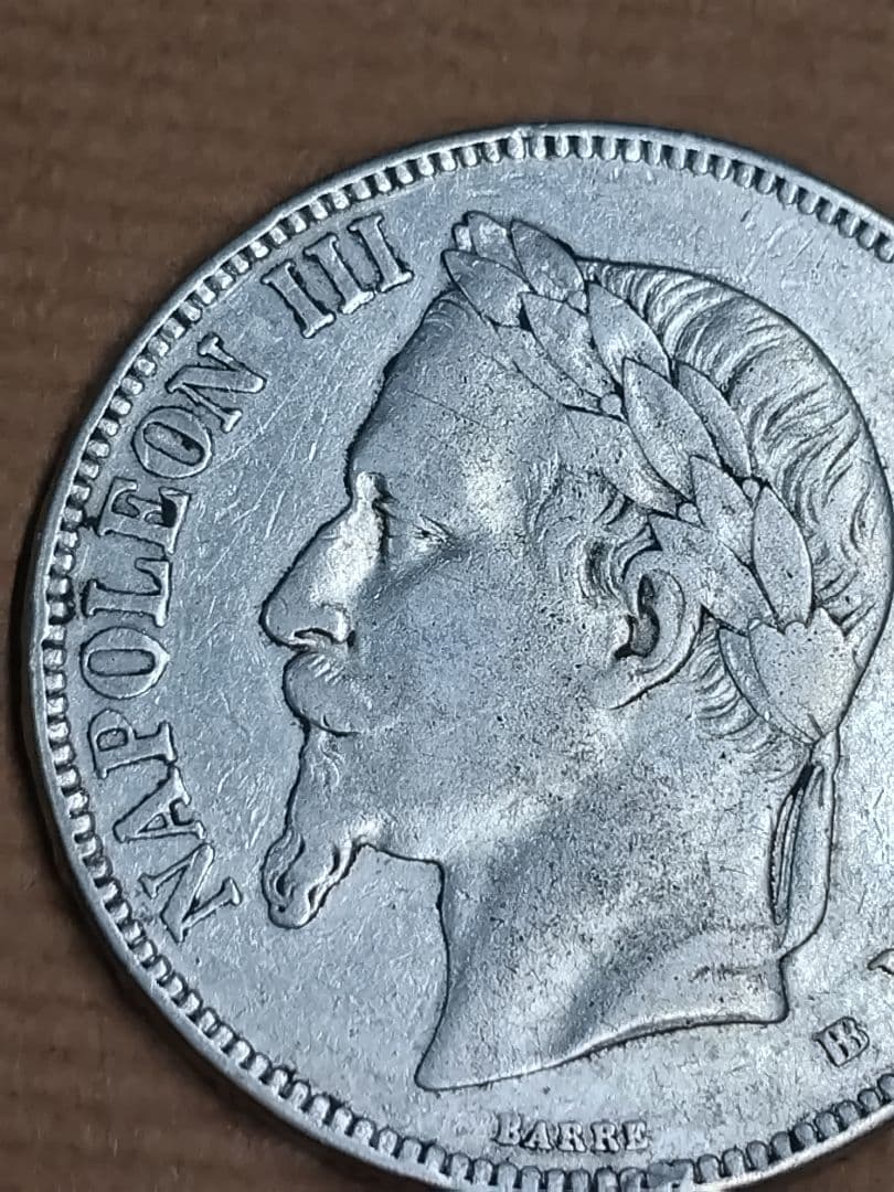 hab005 ナポレオン3世 1869年BB. 銀貨 5フラン