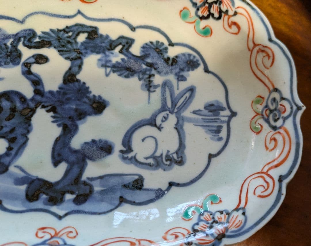 松浦コータロー　虎とウサギの絵柄 陶器皿