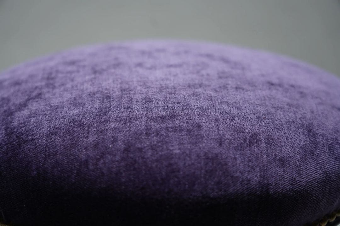 ナポレオンスツール　フランスアンティーク　赤 ベルベット　回転椅子 張替済