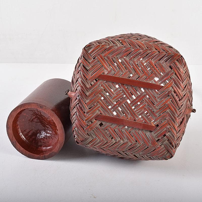 茶道具　竹細工師　竹遊斎造　山路花篭　花入　共箱　M　R7733B