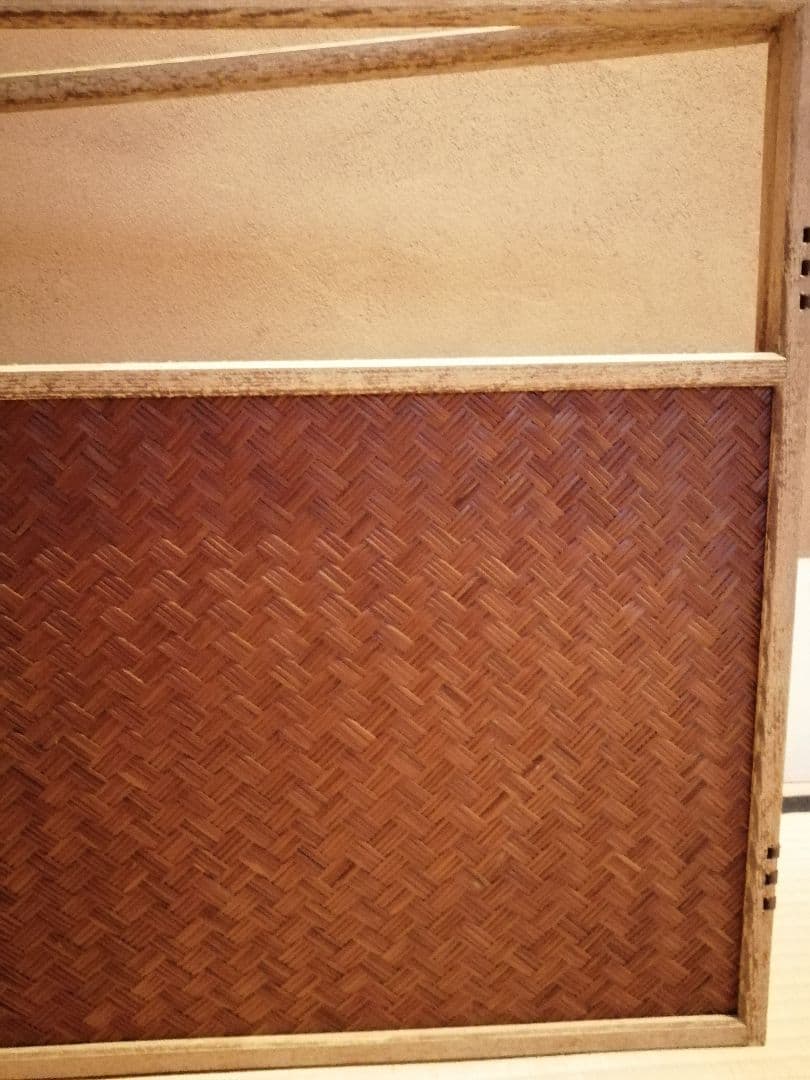 【茶道具】利休梅紋網代風炉先屏風　風炉先　風炉先221