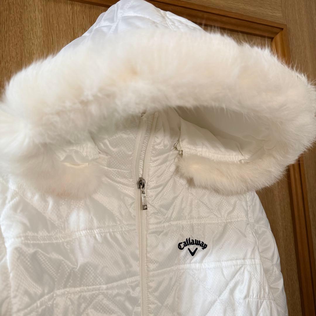 美品 Callaway キャロウェイ レディース ダウン ホワイト ファー付