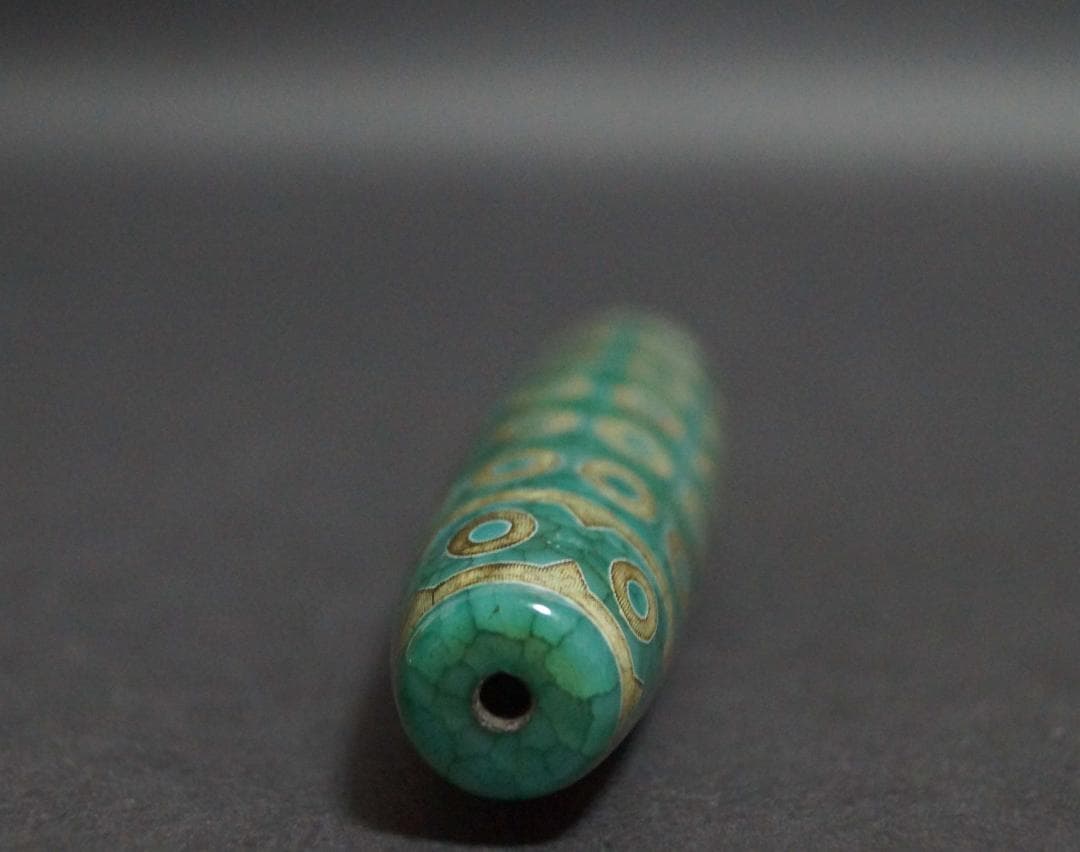 オールドチベット メノウ瑪瑙58眼天珠 大玉根付 アゲート提げ物 Dzi お守り