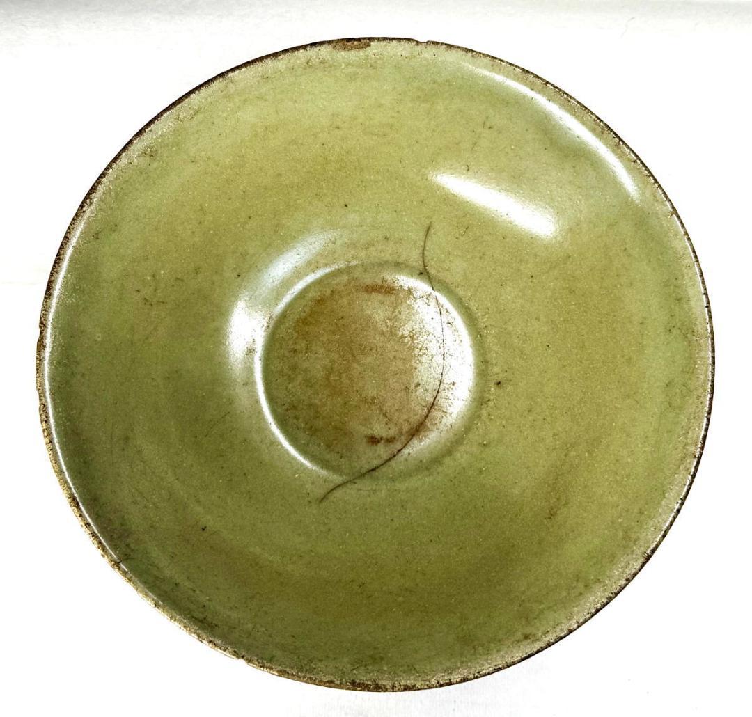 宋時代 龍泉窯青磁茶碗 箱付 時代品 伝世品焼物 歴史唐物 ウブ品WWTT324