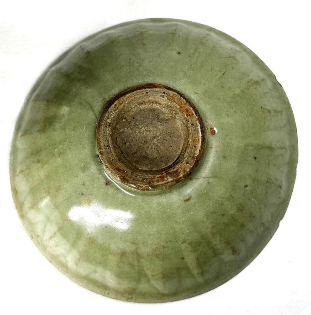 宋時代 龍泉窯青磁茶碗 箱付 時代品 伝世品焼物 歴史唐物 ウブ品WWTT324