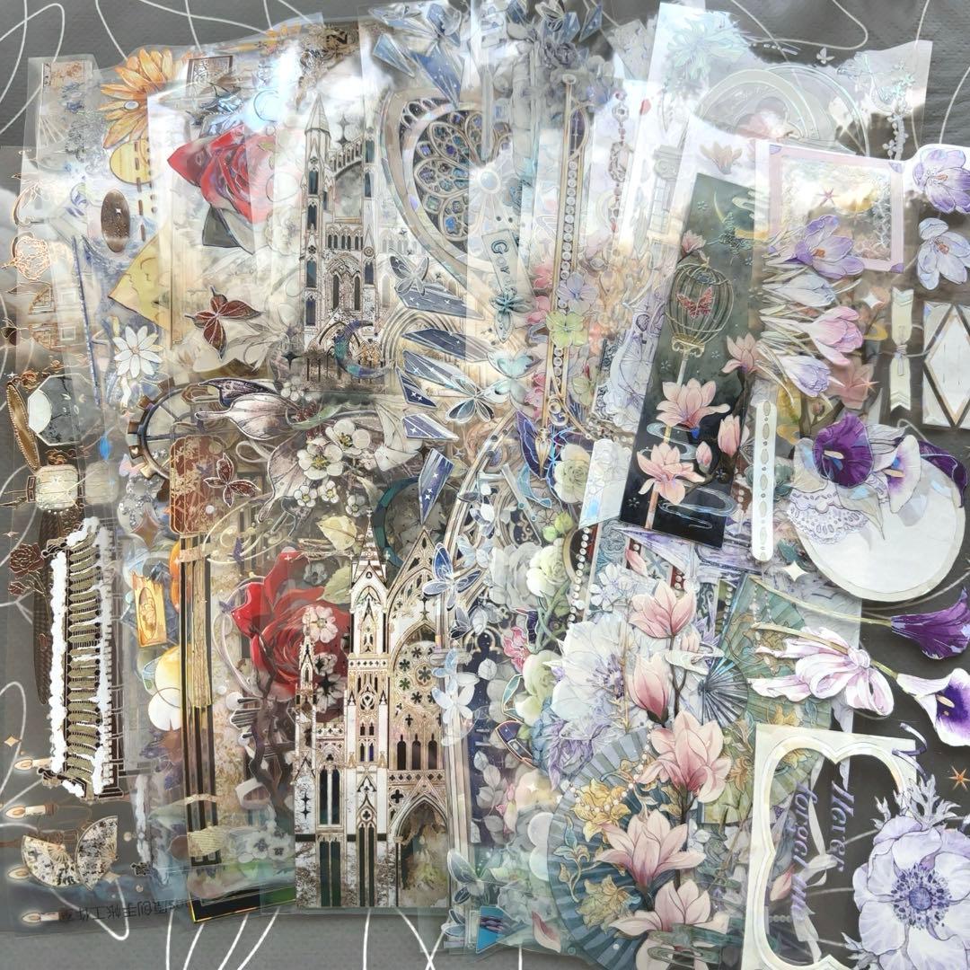 【同梱価格1040円】　コラージュ素材　海外マステ　装飾テープ　50種　PET②