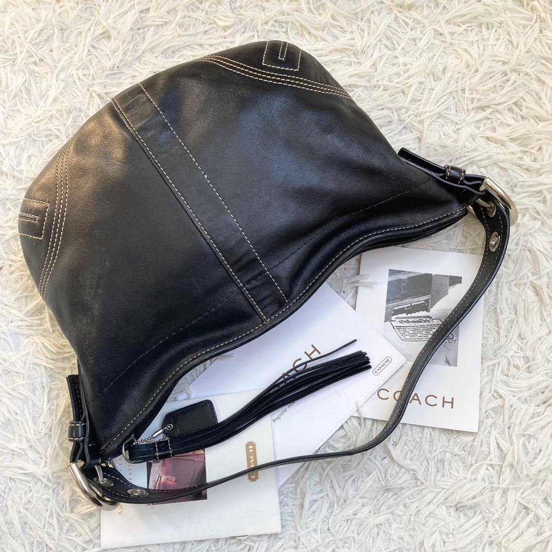 バッグ vintage coach old Black half moon y2k