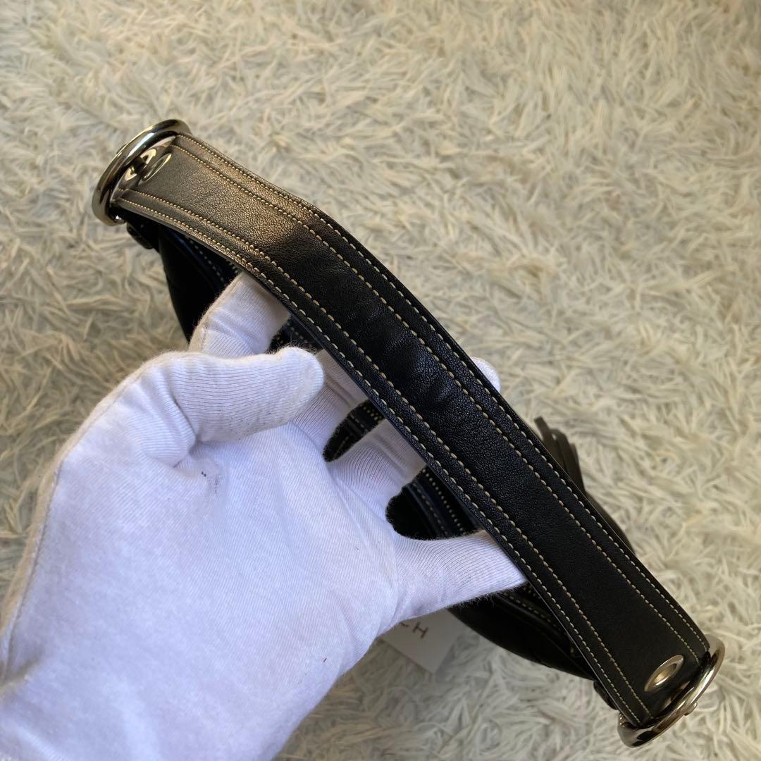 バッグ vintage coach old Black half moon y2k