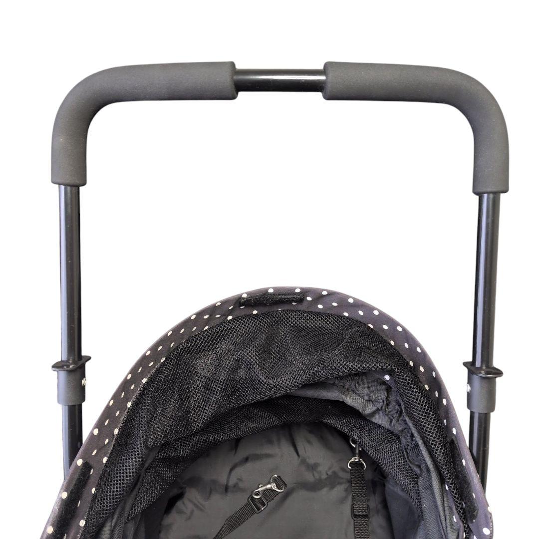 【美品 送料無料】GEX わんわんカート デラックス　多頭用　水玉　黒