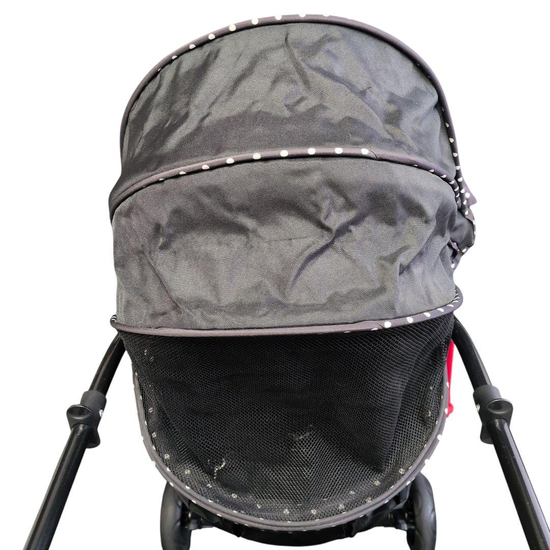 【美品 送料無料】GEX わんわんカート デラックス　多頭用　水玉　黒