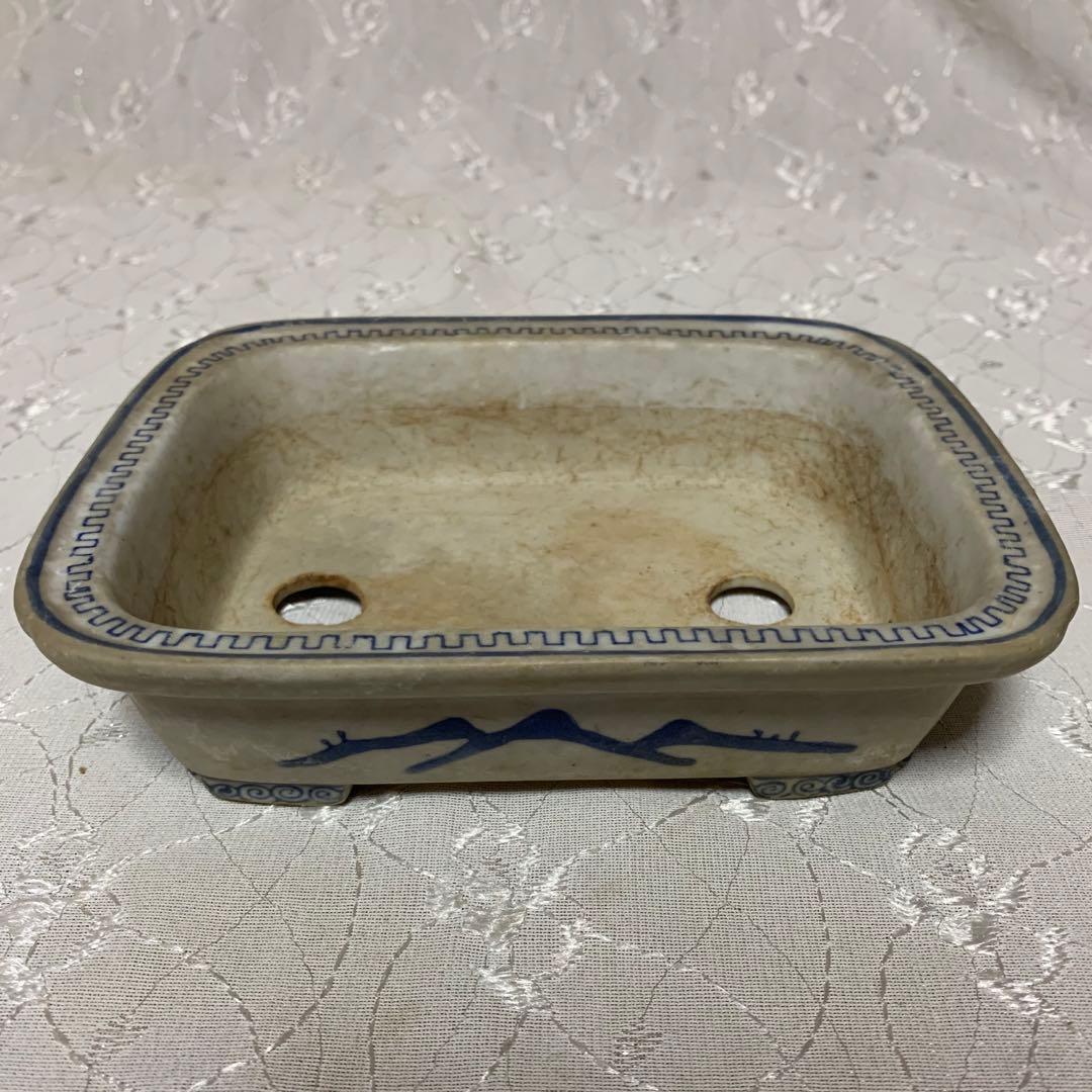 盆栽鉢　絵鉢　長方