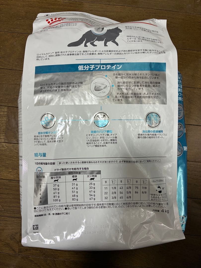 ペキ　2袋セット　ロイヤルカナン 低分子プロテイン 猫用 ドライ 4kg