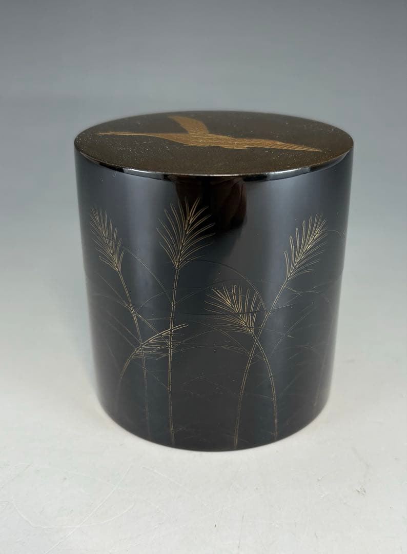 【中古品】中村宗悦造　月に雁蒔絵中次棗（共箱）USED〈税込•送料込〉