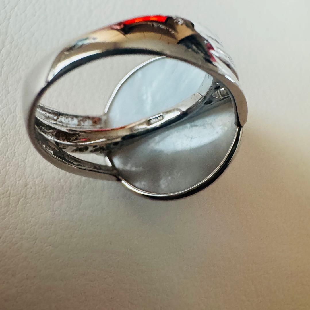 大粒 マベパール リング 指輪 シルバー925 13号 内径17mm