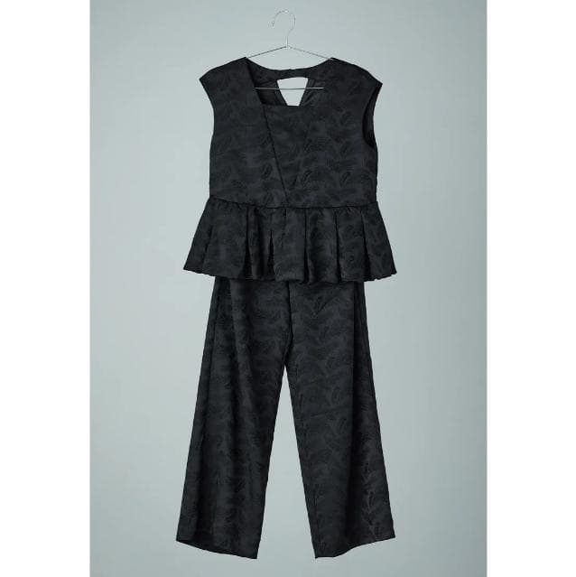 M niana ペプラムセットアップパンツドレス ブラック 成人式 結婚式